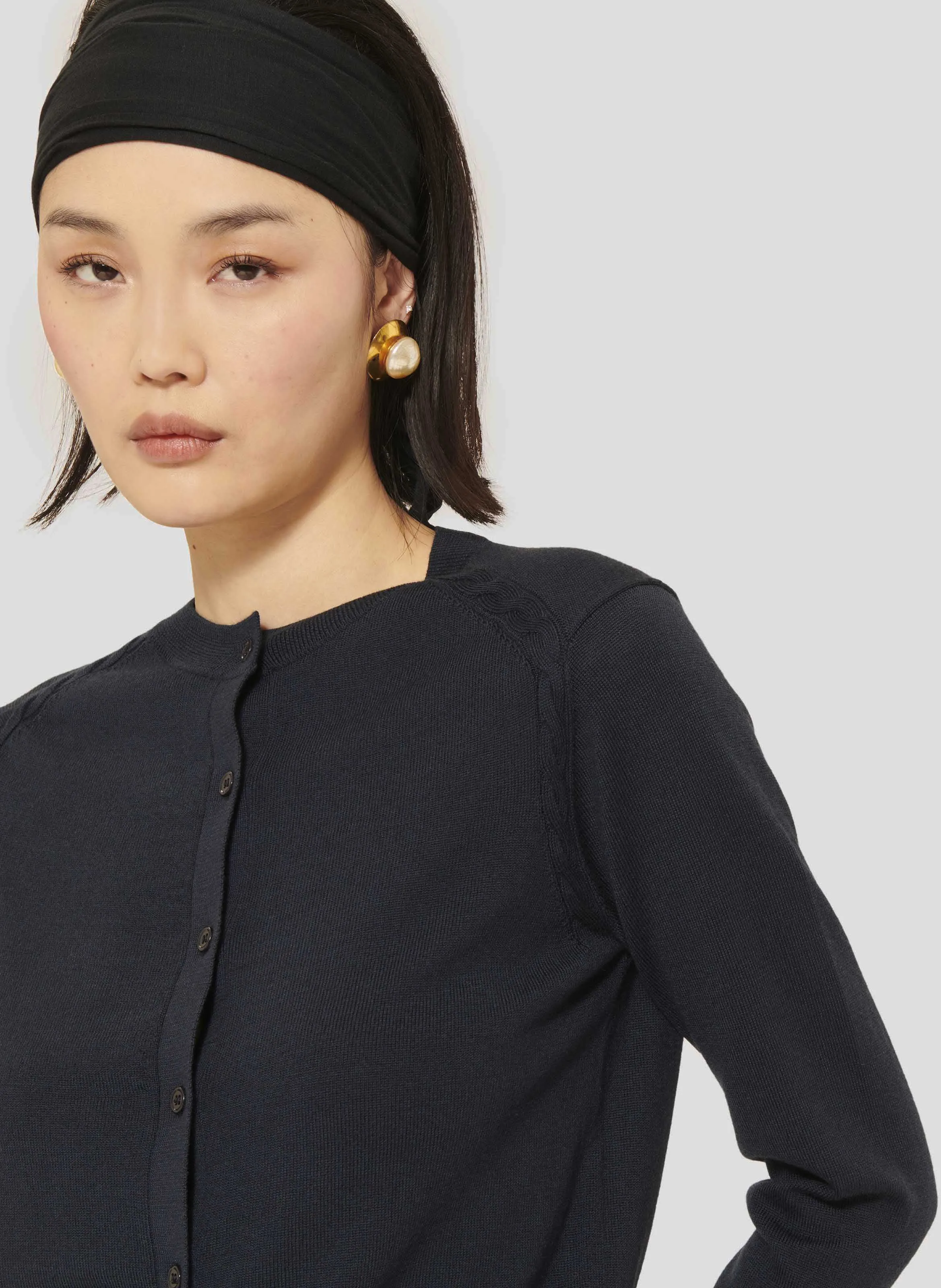  TARA JARMON   GINNO - Cardigan dritto in lana | Blu
