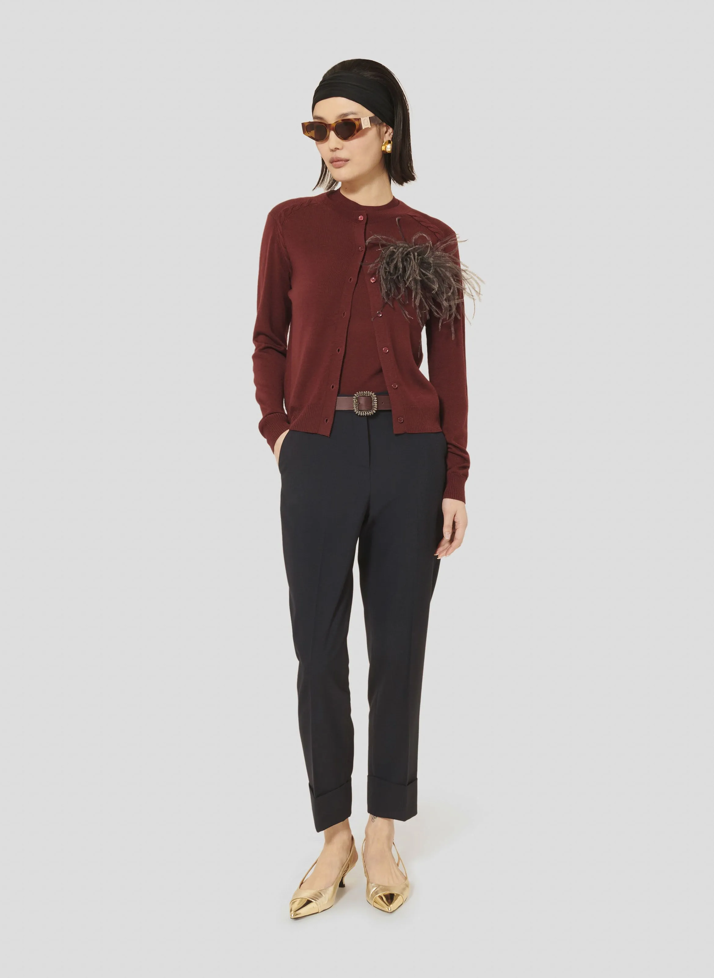  TARA JARMON   GINNO - Cardigan dritto in lana | Rosso
