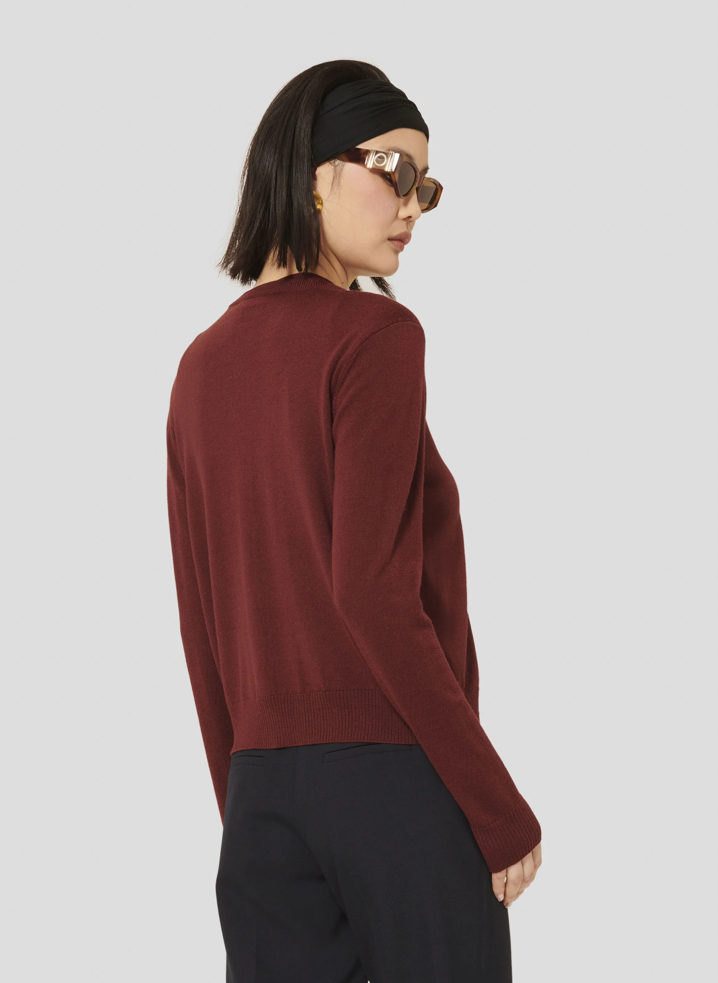  TARA JARMON   GINNO - Cardigan dritto in lana | Rosso