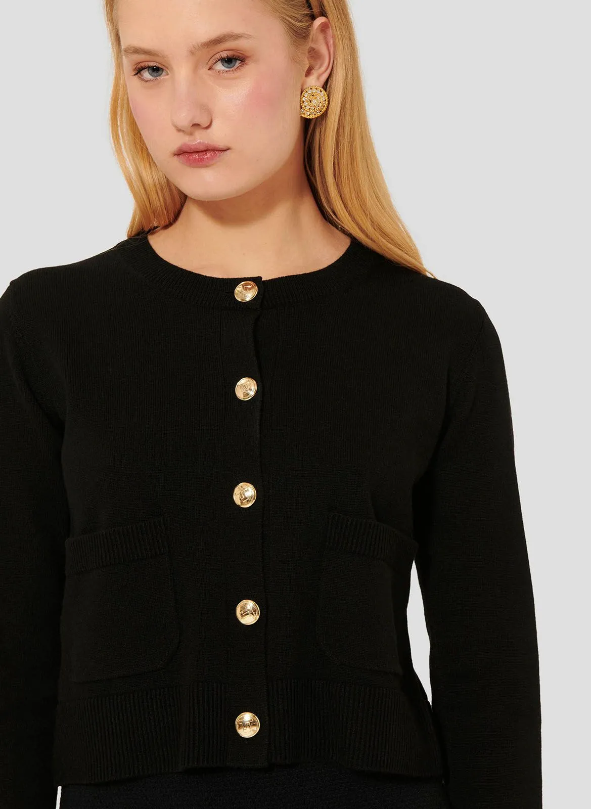  TARA JARMON   GYSLAIN - Cardigan dritto in maglia | Nero