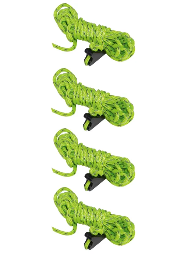 TIRANTI PER TENDE VERDE FLUO confez. 4 pz CORDE DI TENSIONE