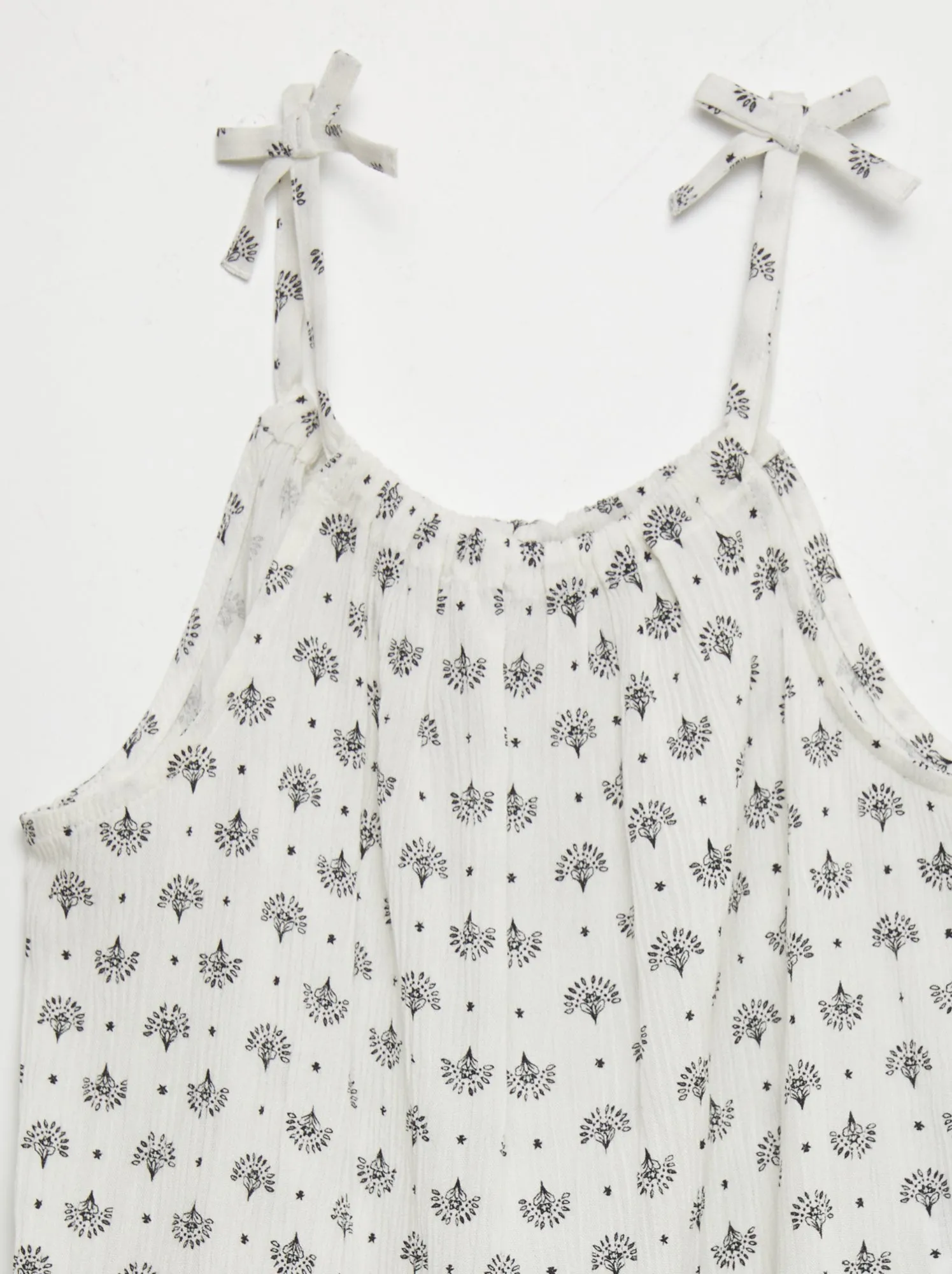 Top in tessuto crêpe stampato - BIANCO