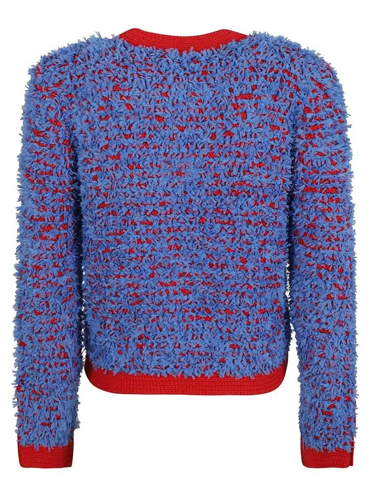TORY BURCHConfetti Kendra Cardigan Blue Cosmo / Red Chili