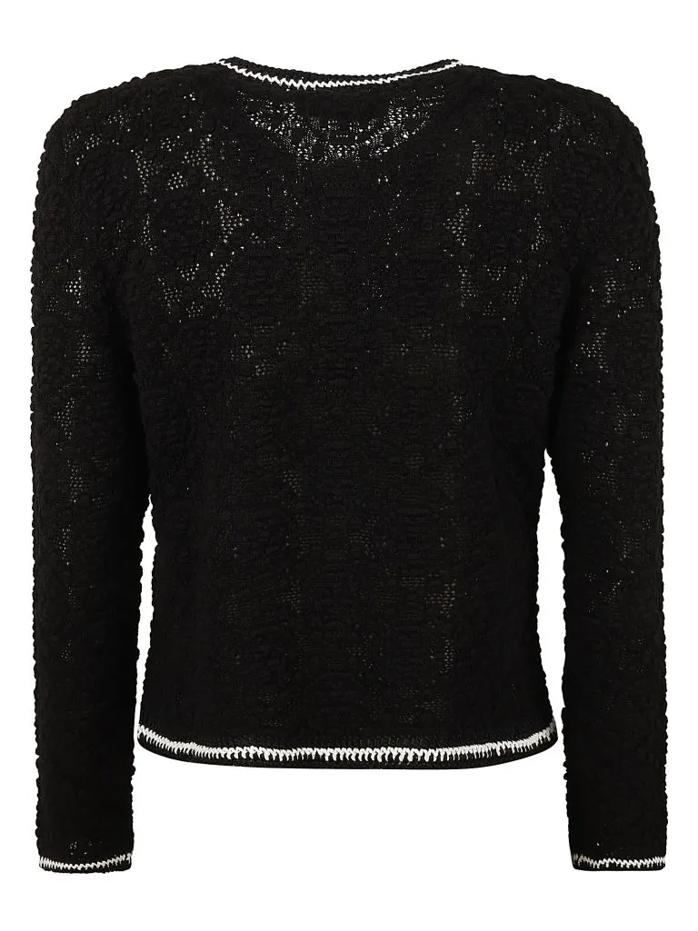 TORY BURCHKendra Logo Lace Cardigan Black