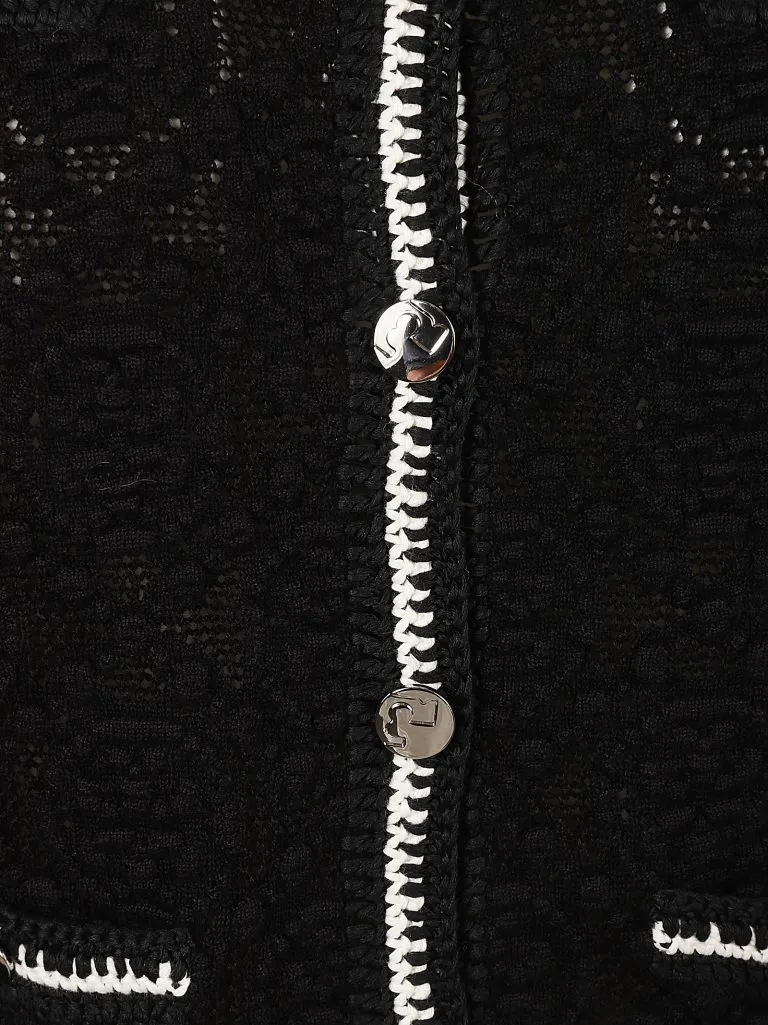 TORY BURCHKendra Logo Lace Cardigan Black