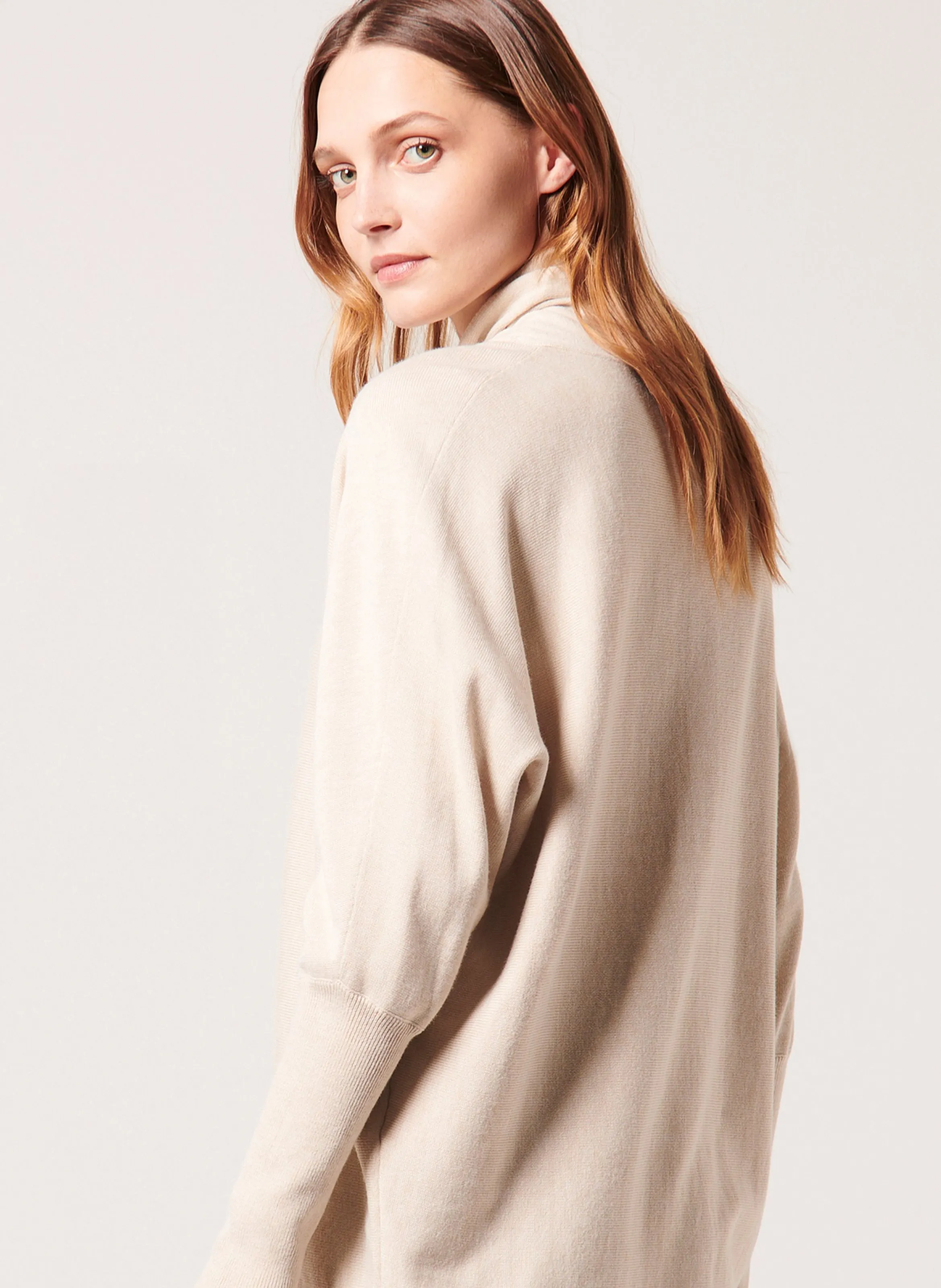  ZAPA   PRUNA - Cardigan lungo in filato misto lana | Beige
